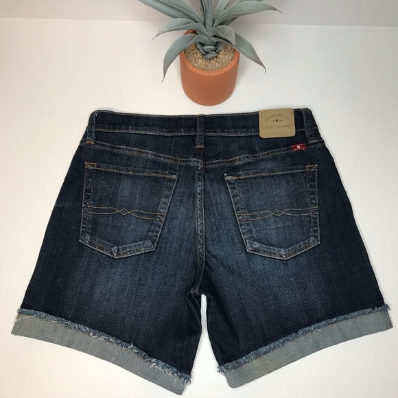 Lucky Brand High-Rise Raw Hem Jean Shorts - 27 - Picture 10 of 17